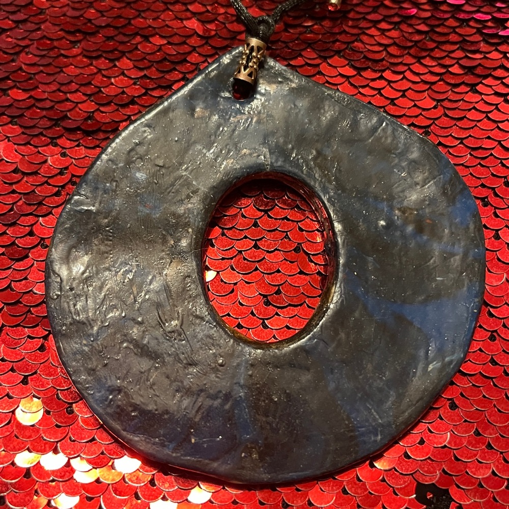 Unique Handmade One of a Kind  Black Pendant Necklace